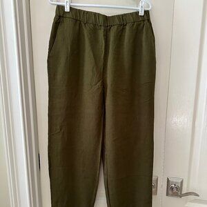 FINAL DAY online Quince European Linen Pants Martini Olive Sz M NWOT